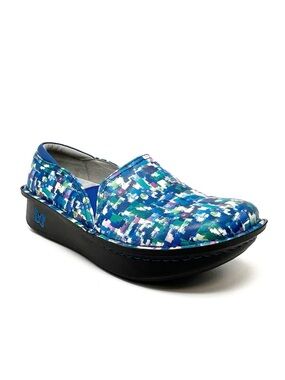 Alegria Debra Slip-On Closed Heel Clogs Women’s Size 37/7-7.5 Blue Green EUC